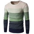 Spring Autumn Men's Sweater Polyester Stripe Pattern Loose Pullovers O-neck Thin Casual Sweater Outwear