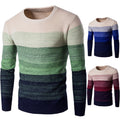 Spring Autumn Men's Sweater Polyester Stripe Pattern Loose Pullovers O-neck Thin Casual Sweater Outwear