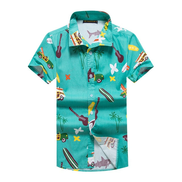 Mens Hawaiian Shirt Male Casual camisa masculina Printed Beach Shirts Short Sleeve Summer men clothes 2018 Asian Size 5XL ST53