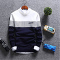 Men's Sweaters 2019 autumn Winter New streetwear fashion Stitching Male Knitwear warm Korean Slim Round Collar men clothing