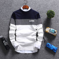 Men's Sweaters 2019 autumn Winter New streetwear fashion Stitching Male Knitwear warm Korean Slim Round Collar men clothing