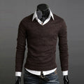 2019 Sweater Men Christmas Jumper Casual Knitted V Neck Pullover Sweaters Pull