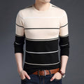 2019 New Fashion Brand Sweater Mens Pullover Striped Slim Fit Jumpers Knitred Woolen Autumn Korean Style Casual Men Clothes