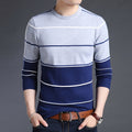 2019 New Fashion Brand Sweater Mens Pullover Striped Slim Fit Jumpers Knitred Woolen Autumn Korean Style Casual Men Clothes