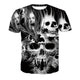 Men Summer Skull Poker Print Men Short Sleeve T-shirt 3D T Shirt Casual Breathable T-shirt Plus-size T-shirt