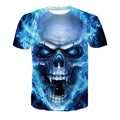 Men Summer Skull Poker Print Men Short Sleeve T-shirt 3D T Shirt Casual Breathable T-shirt Plus-size T-shirt