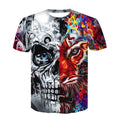 Men Summer Skull Poker Print Men Short Sleeve T-shirt 3D T Shirt Casual Breathable T-shirt Plus-size T-shirt