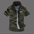 Men Shirt Airforce Uniform Military Short Sleeve Slim Fit Camisa Masculina Khaki Army Green Shirt High Quality Shirt Men