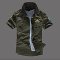 Men Shirt Airforce Uniform Military Short Sleeve Slim Fit Camisa Masculina Khaki Army Green Shirt High Quality Shirt Men