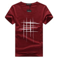 Simple creative design line cross Print cotton T Shirts Men's New Arrival Summer Style Short Sleeve Men t-shirt