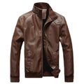 2018 New Fashion Autumn Male Leather Jacket Plus Size 3XL Black Brown Mens Stand Collar PU Coats Leather Biker Jackets