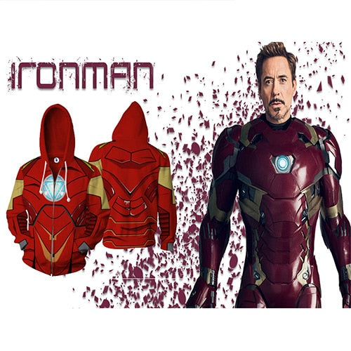 Avengers 3 Infinity War Iron Man Tony Stark Hoodie Sweatshirt For Men 3D Print Hoodies Streetwear Casual Cospaly Hoodies