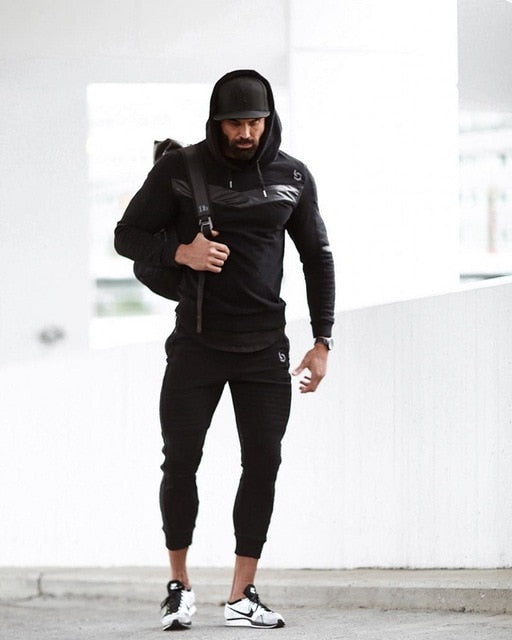 2019 brand sporting suit men warm hooded tracksuit track polo men's sweat suits set letter print large size sweatsuit male 5XL