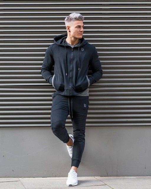 2019 brand sporting suit men warm hooded tracksuit track polo men's sweat suits set letter print large size sweatsuit male 5XL