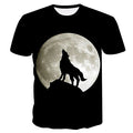 Novelty 3D men wolf t-shirt Cool wolf Printed t shirts summer 3D Short Sleeve Glow in the Dark T-shirts good quality