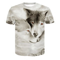 Novelty 3D men wolf t-shirt Cool wolf Printed t shirts summer 3D Short Sleeve Glow in the Dark T-shirts good quality