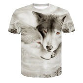 Novelty 3D men wolf t-shirt Cool wolf Printed t shirts summer 3D Short Sleeve Glow in the Dark T-shirts good quality