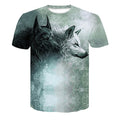 Novelty 3D men wolf t-shirt Cool wolf Printed t shirts summer 3D Short Sleeve Glow in the Dark T-shirts good quality