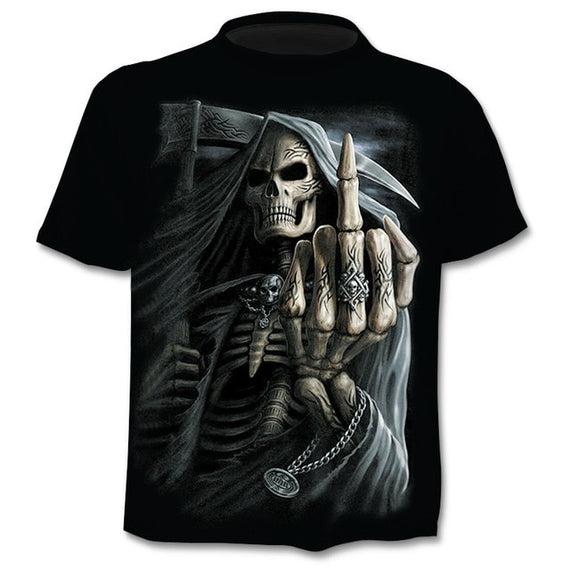 New Men's Summer Short Sleeve Brand 3d Skull T-Shirt Gothic T-Shirt Horror Skull Hot T-shirt Cool Men's Tops