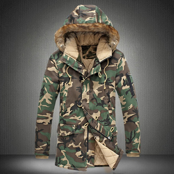 2018 New Brand Winter Men Thick Camouflage Jacket Men's Parka coat Male Hooded Parkas Jacket Men Military Overcoat