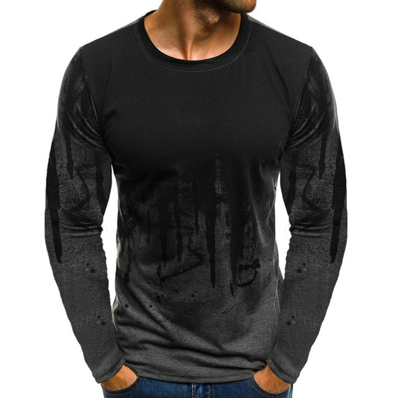 Men Camouflage PrintedMale T Shirt Bottoms Top Tee Male Hiphop Streetwear Long Sleeve Fitness Tshirts