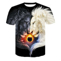 Novelty 3D men wolf t-shirt Cool wolf Printed t shirts summer 3D Short Sleeve Glow in the Dark T-shirts good quality