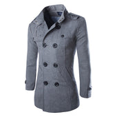 Autumn men dust coat woolen overcoat slim fit outwear 2 colors M-5XL