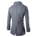 Autumn men dust coat woolen overcoat slim fit outwear 2 colors M-5XL