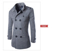 Autumn men dust coat woolen overcoat slim fit outwear 2 colors M-5XL