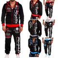 New Men's Casual Tracksuit Two Piece Set Sportswear Elastic Waist Pants Letter Printed Hooded Unique Sports Set Sweat Suit