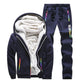 Sweatshirt Men Tracksuit Fleece 2PCS Set Winter Thicken Hoodies + Pants Suit Spring Sportswear Set Male Hoodie Sporting Suits