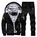 Sweatshirt Men Tracksuit Fleece 2PCS Set Winter Thicken Hoodies + Pants Suit Spring Sportswear Set Male Hoodie Sporting Suits