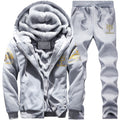 Sweatshirt Men Tracksuit Fleece 2PCS Set Winter Thicken Hoodies + Pants Suit Spring Sportswear Set Male Hoodie Sporting Suits