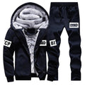 Sweatshirt Men Tracksuit Fleece 2PCS Set Winter Thicken Hoodies + Pants Suit Spring Sportswear Set Male Hoodie Sporting Suits