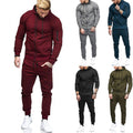 Men's Autumn  made of high quality materials solid  Zipper Sweatshirt Top Pants Sets Sports Suit Tracksuit Gift