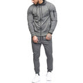 Men's Autumn  made of high quality materials solid  Zipper Sweatshirt Top Pants Sets Sports Suit Tracksuit Gift