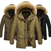 New Parka Men Solid Male Clothing Cotton Padded Winter Jacket Windproof Thick Coats Men Outerwear