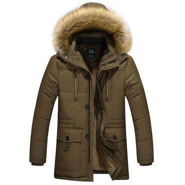 New Parka Men Solid Male Clothing Cotton Padded Winter Jacket Windproof Thick Coats Men Outerwear