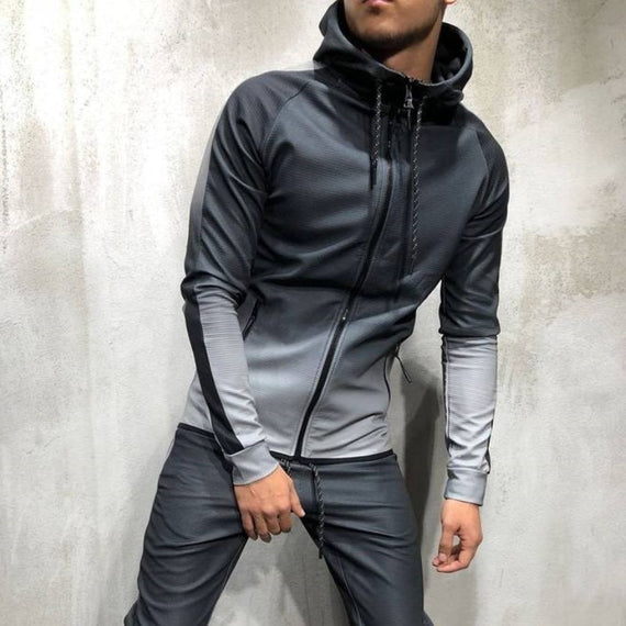 Men's Sportswear Two Piece Set Mens Casual Hooded Sports Wear Men's Tracksuit Training Sweat Suit Men Track Suit M-3XL