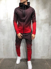 Men's Sportswear Two Piece Set Mens Casual Hooded Sports Wear Men's Tracksuit Training Sweat Suit Men Track Suit M-3XL