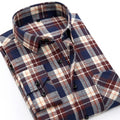 New 2018 fashion plaid shirt men Flannel furn-Down Collar long sleeve Slim Comfortable man shirt chemise homme Asia size 38-44