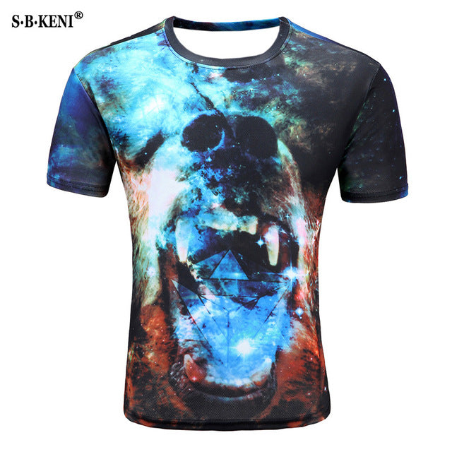 Men's fashion 3D t-shirts prints Funny pattern/ black cat sheriff t shirt Harajuku 3D tshirt Short Sleeve t-shirt Summer o-neck