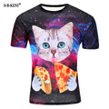 Men's fashion 3D t-shirts prints Funny pattern/ black cat sheriff t shirt Harajuku 3D tshirt Short Sleeve t-shirt Summer o-neck