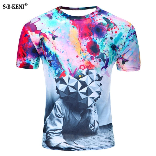 Men's fashion 3D t-shirts prints Funny pattern/ black cat sheriff t shirt Harajuku 3D tshirt Short Sleeve t-shirt Summer o-neck