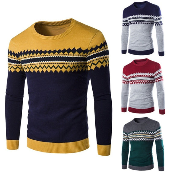 2019 Sweaters Men New Fashion Casual O-Neck Slim Cotton Knit Quality Mens Sweaters And Pullovers Men Brand Clothing Size