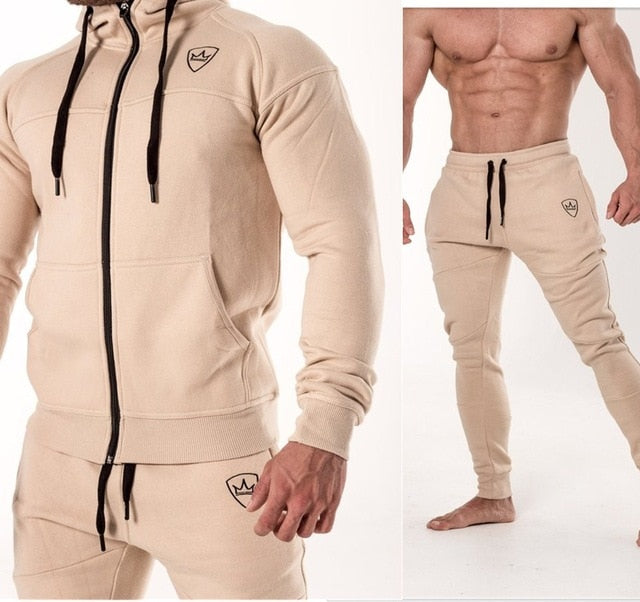 winter Sportswear Tracksuits Men Sets Running Tracksuit Fitness Body building Mens Hoodies+Pants Jogger Suit Men Clothing Set