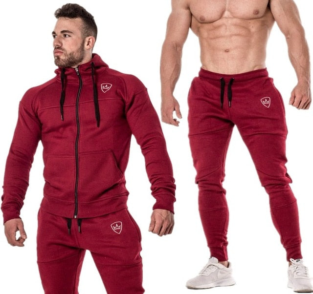 winter Sportswear Tracksuits Men Sets Running Tracksuit Fitness Body building Mens Hoodies+Pants Jogger Suit Men Clothing Set