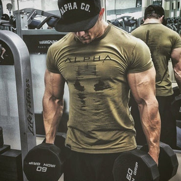 Brand Clothing Gyms Tight Cotton T-shirt Mens Fitness T-shirt Homme Gyms T Shirt Men Fitness Crossfit Summer Tees Tops