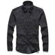 New Metrosexual Men 3d Printed Flower Denim Shirts Men Slim Autumn Long Sleeve Shirt Men Fashion Casual Cotton Top Quality