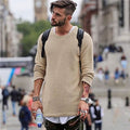 Men Sweater Autumn Winter Knitted Solid Simply Style Pullover Casual Loose O Neck Sweater Jumper Male Black Outerwear